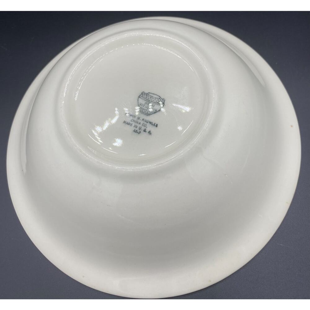 Edwin M Knowles Adams serving bowl Beige Gold Trim Semi Vitreous serving dish - Picture 5 of 5